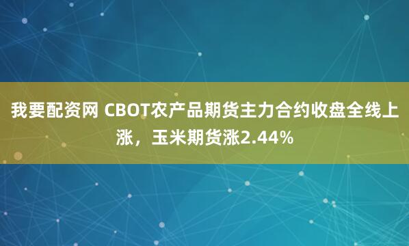 我要配资网 CBOT农产品期货主力合约收盘全线上涨，玉米期货涨2.44%